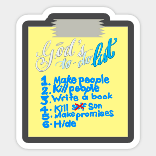 God's To Do List Sticker